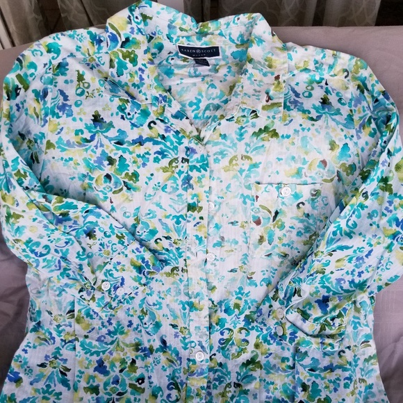 Karen Scott Button Down Blouse - Picture 4 of 6